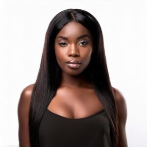 UNice EasiContour™ V Part Glueless Yaki Straight Wig With Invisi Drawstring 100% Human Hair 180% Density